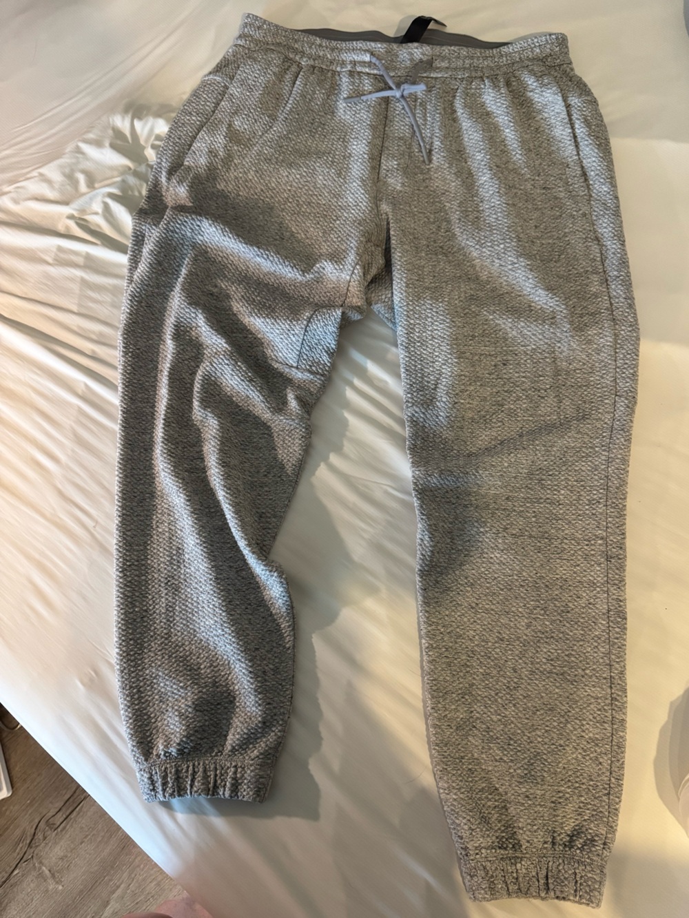 Lululemon Textured Knit Jogger Sweatpants Heathered Gray XL Drawstring